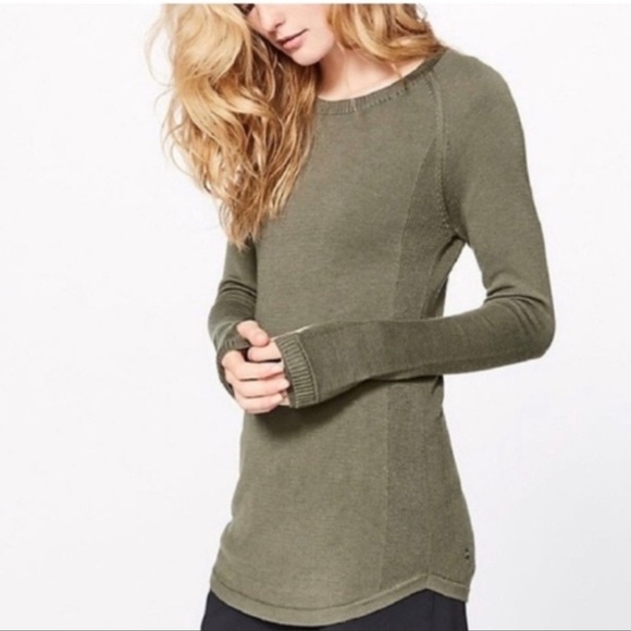 lululemon athletica Sweaters - LuluLemon Sunshine Coast cashmere blend Knit Be Bold Sweater Green Medium